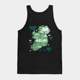 Ireland Illustrated Map Tank Top